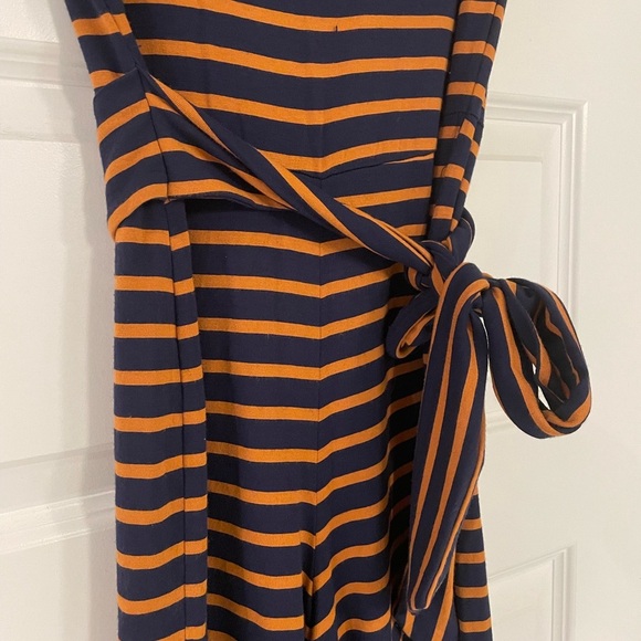 Old Navy Striped Navy and Orange Jumpsuit with tie, XS Petite - Picture 3 of 7